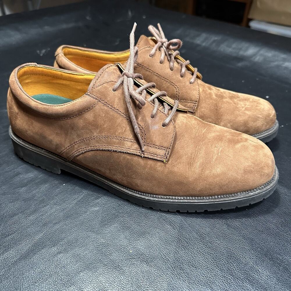 Trader Bay Brown Tan Leather Oxford Dress Shoes Men’s 11 D - VGC Nubuck BP